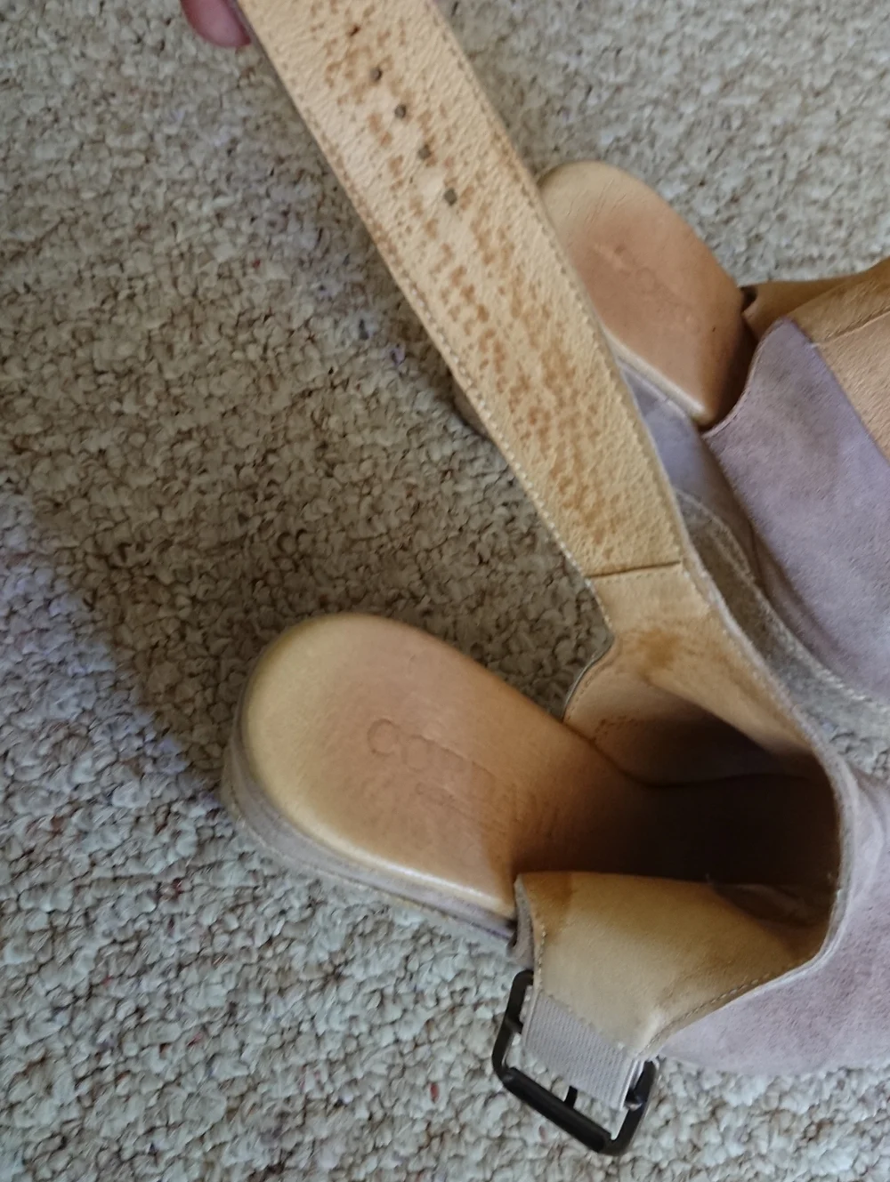 Cordani Taupe Open Toe Espadrille Suede Wedge Sandals size 6